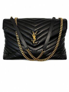Saint Laurent LouLou Large Black Leather Shoulder Bag